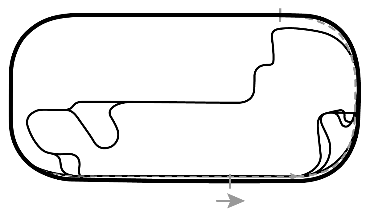 iRacing Indianapolis Motor Speedway NASCAR Oval 赛道地图预览（印第安纳波利斯赛道）