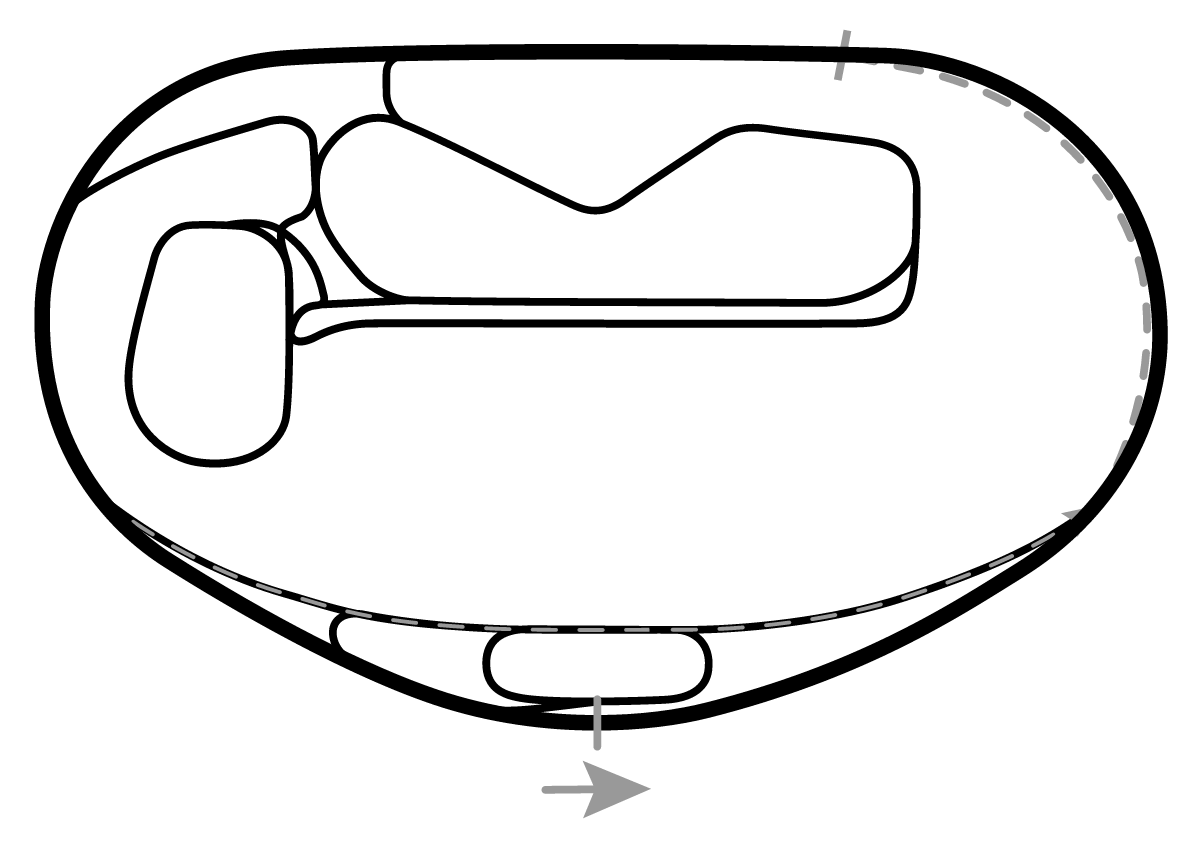 iRacing Las Vegas Motor Speedway Oval 赛道地图预览（拉斯维加斯赛车场）