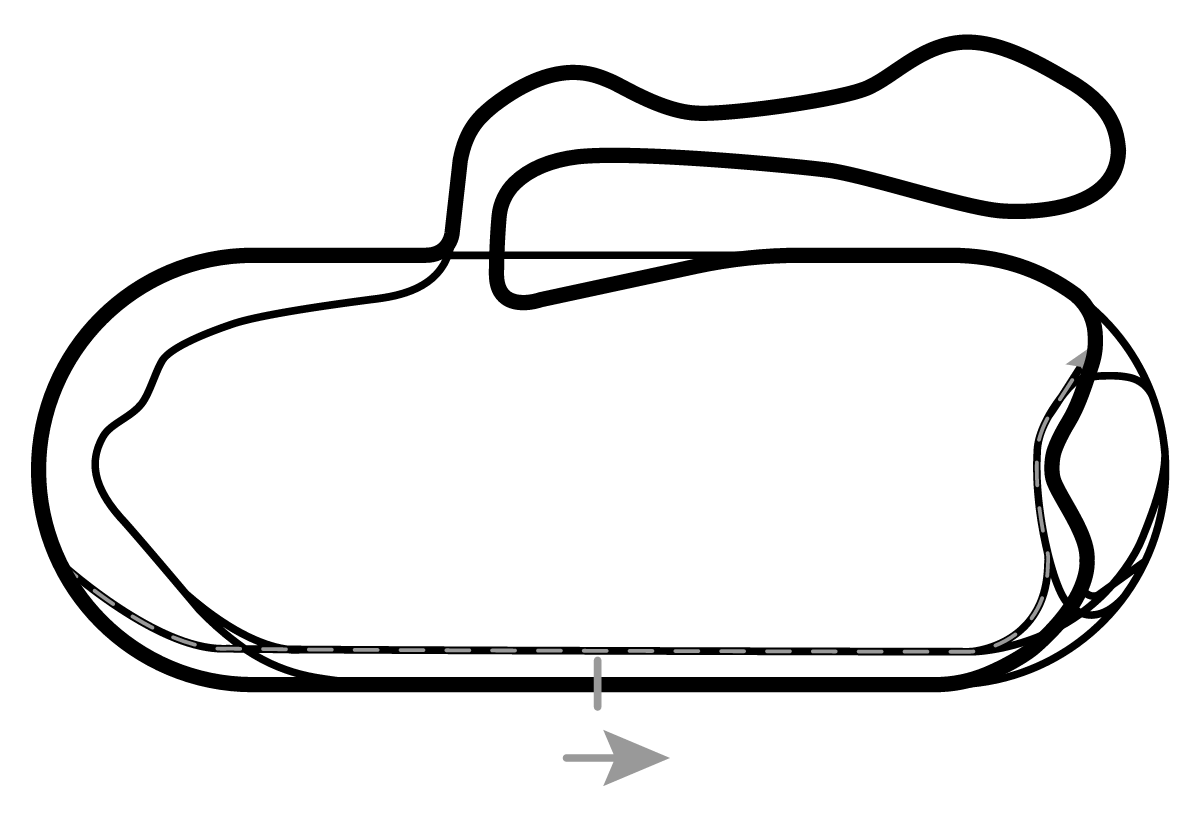 iRacing New Hampshire Motor Speedway Road Course with North Oval 赛道地图预览