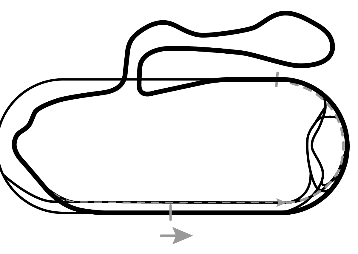 iRacing New Hampshire Motor Speedway Road Course with South Oval 赛道地图预览